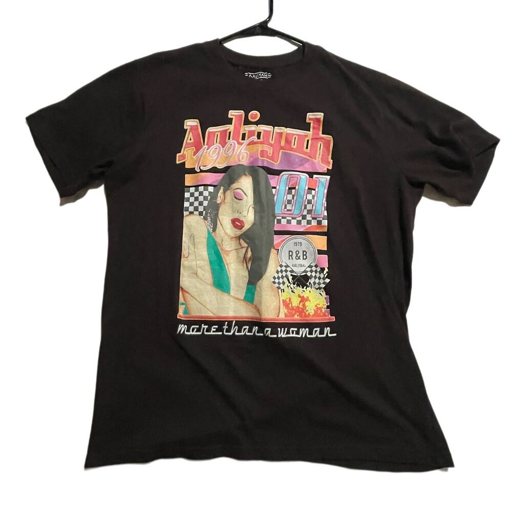 Aaliyah More Than a Woman Tee XL Dark Brown Vintage VTG Style Graphic Shirt EUC